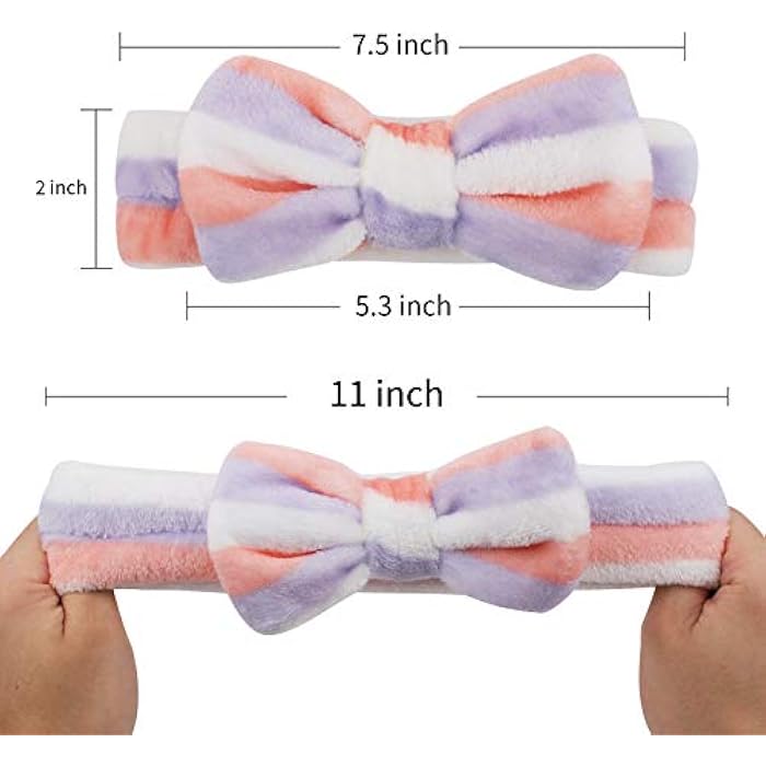 CAVETEE 10 Pack Spa Headband Makeup Headbands Hair Band for Washing Face Microfiber Headband Shower Headband Towel Headband Makeup Headbands for Women - Image 4